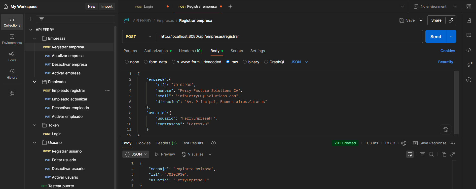 Imagen del proyecto API REST para FerryNet V.1